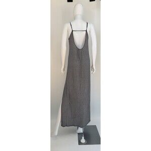 Tresics Maxi Dress Striped Slit Leg Open Back Tank Top Size L Large